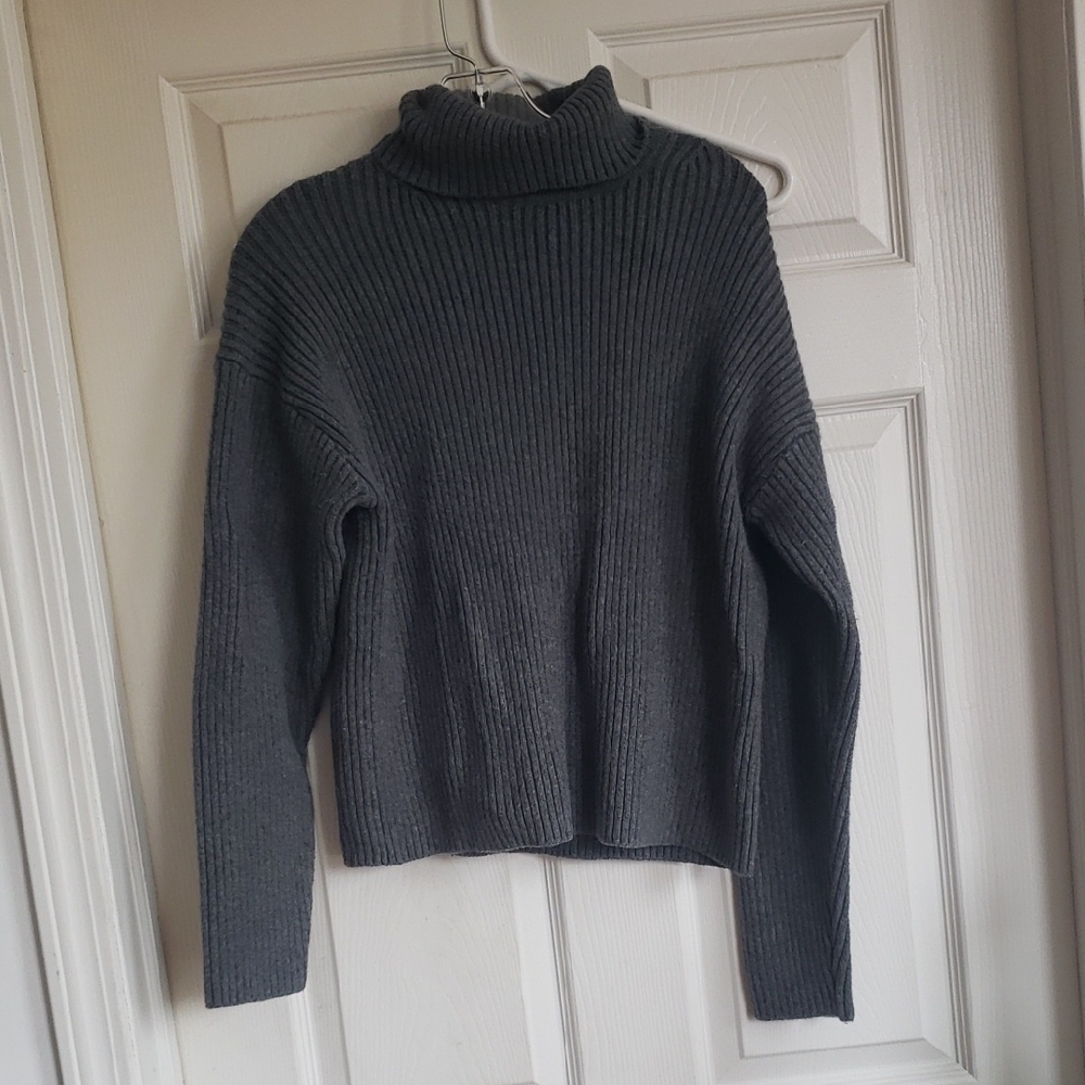 Marine Layer Charcoal Ribbed Turtleneck Sweater